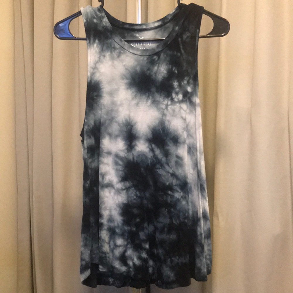 American Eagle Soft Navy Tie Die Tank